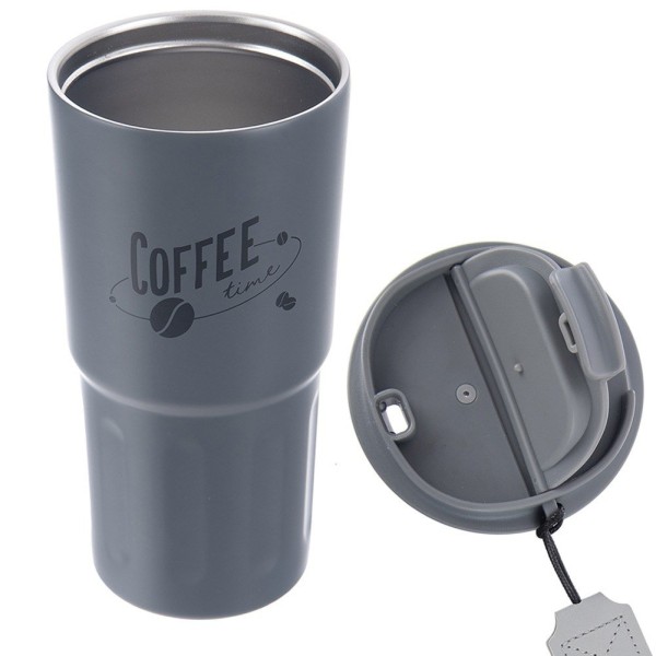 Kubek termiczny, ORION TERMO 112281 — kubek do samochodu, szkoły 590 ml, szary