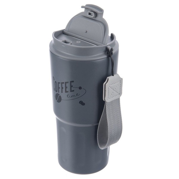 Kubek termiczny, ORION TERMO 112281 — kubek do samochodu, szkoły 590 ml, szary