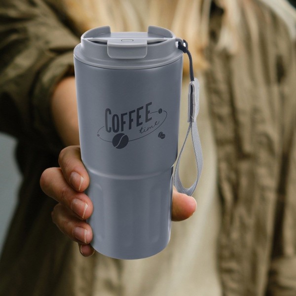 Kubek termiczny, ORION TERMO 112281 — kubek do samochodu, szkoły 590 ml, szary