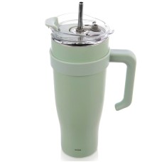 Kubek termiczny Orion 112282 1200 ml stalowy z rączką i słomką miętowy