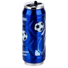 Kubek termiczny ORION PUSZKA 125895 500 ml z ustnikiem i słomką — niebieski