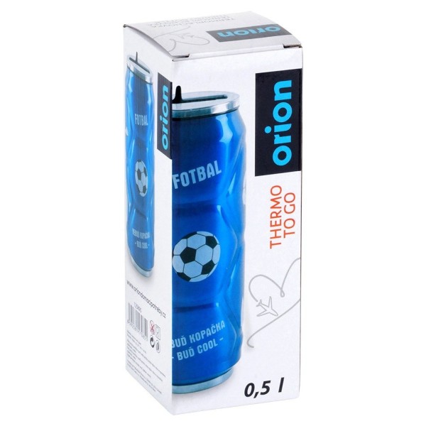 Kubek termiczny ORION PUSZKA 125895 500 ml z ustnikiem i słomką — niebieski