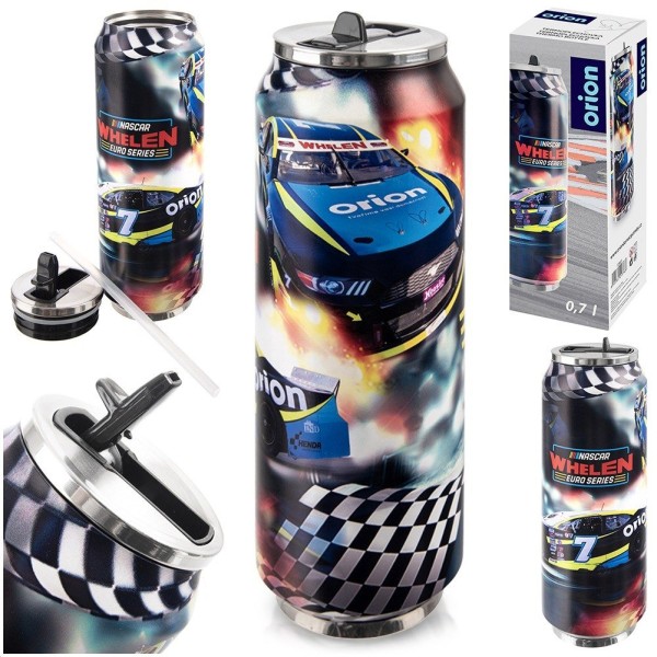 Kubek termiczny Orion WYŚCIG 124823 — 700 ml, z ustnikiem i słomką, do auta