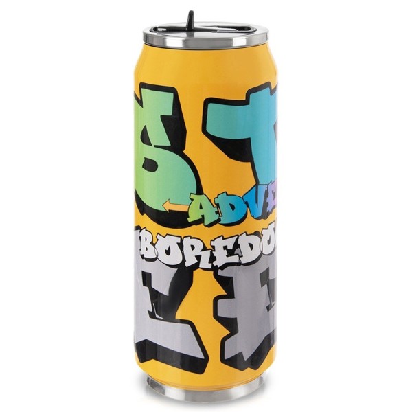 Kubek termiczny Orion PUSZKA 128533 Graffiti 500 ml ze słomką do szkoły