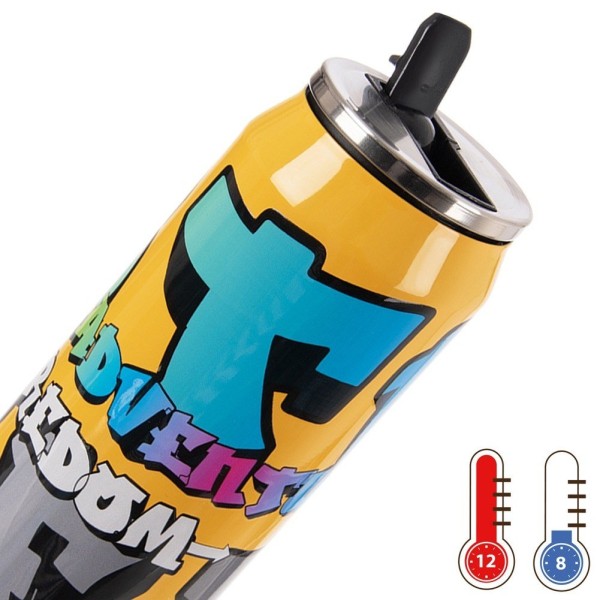 Kubek termiczny Orion PUSZKA 128533 Graffiti 500 ml ze słomką do szkoły