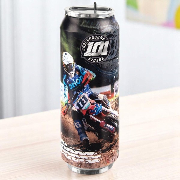 Kubek termiczny Orion RAJD 700 ml — puszka ze słomką i ustnikiem, do szkoły