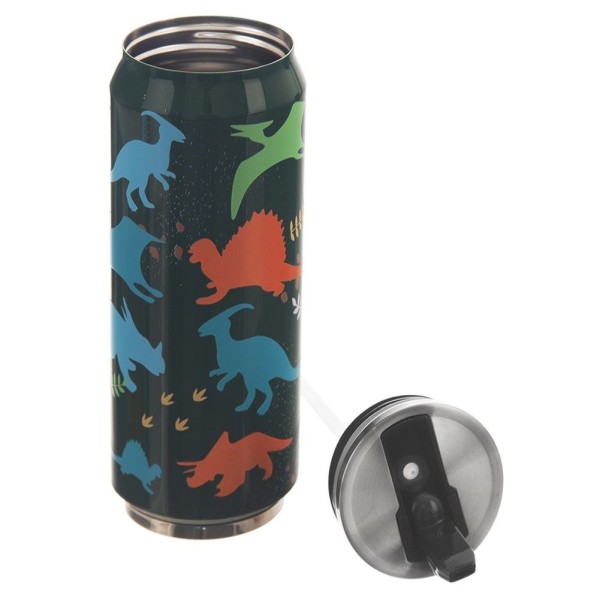 Kubek termiczny Orion 128514 Puszka z ustnikiem i słomką 500 ml — do szkoły, motyw dinozaur