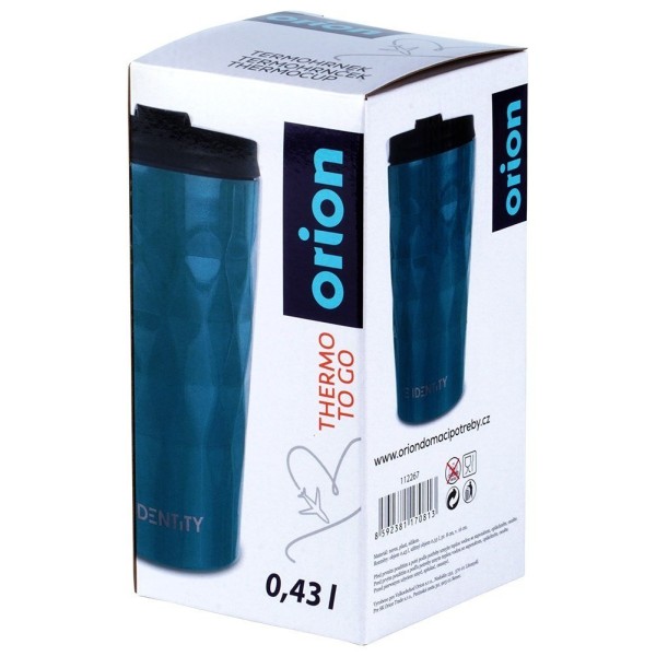 Kubek termiczny ORION 112267 — stalowy 430 ml do auta, na kawę i herbatę, niebieski