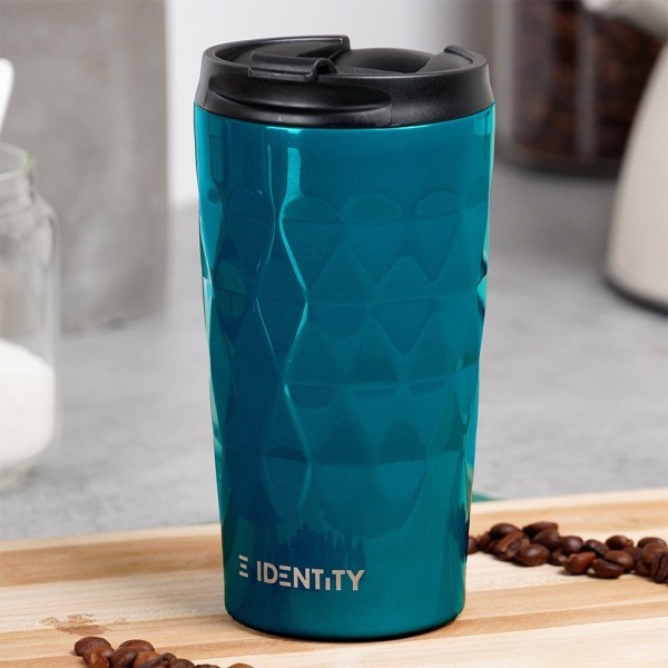 Kubek termiczny ORION 112267 — stalowy 430 ml do auta, na kawę i herbatę, niebieski