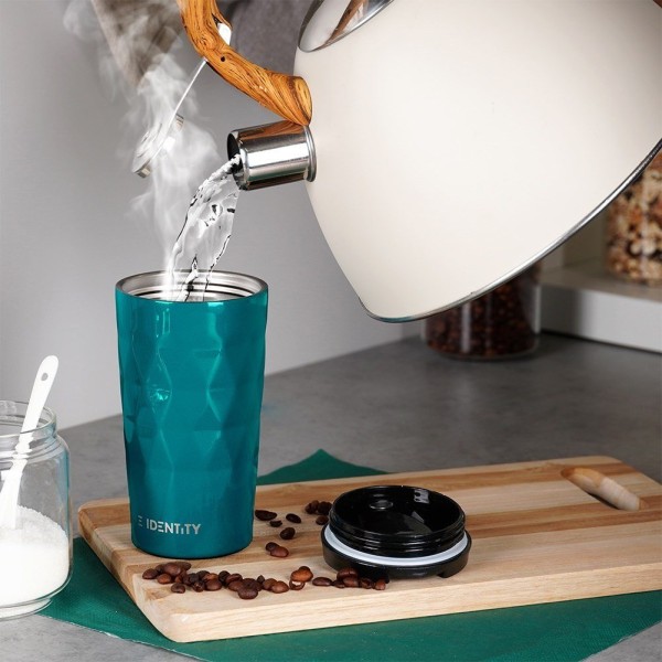 Kubek termiczny ORION 112267 — stalowy 430 ml do auta, na kawę i herbatę, niebieski