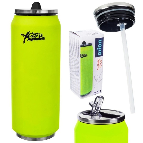 Kubek termiczny Orion PUSZKA 125896 – do szkoły, 500 ml, zielony ze słomką