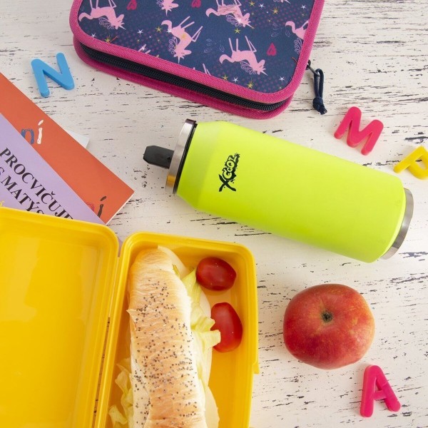 Kubek termiczny Orion PUSZKA 125896 – do szkoły, 500 ml, zielony ze słomką