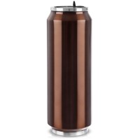 Термокружка, ORION, Puszka 700 ml з соломинкою — для кави, коричнева