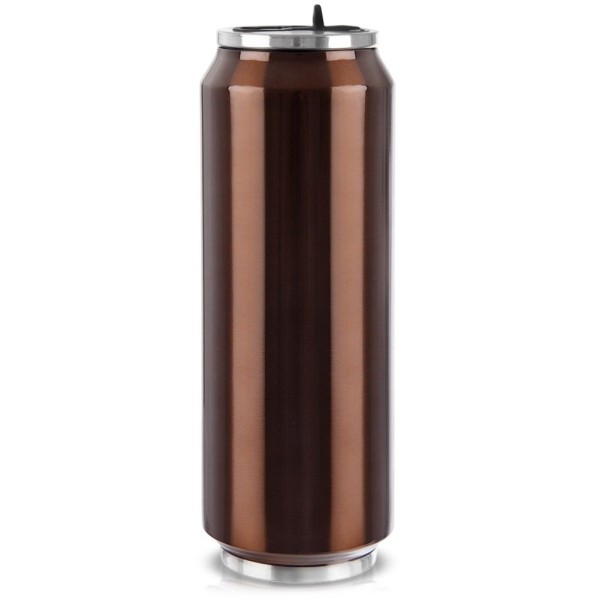 Kubek termiczny Orion PUSZKA 128530 — do kawy z ustnikiem i słomką, 700 ml, brązowy