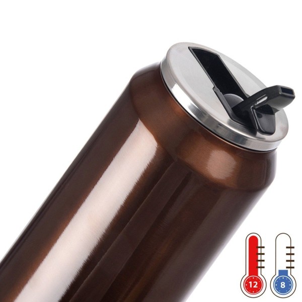 Kubek termiczny Orion PUSZKA 128530 — do kawy z ustnikiem i słomką, 700 ml, brązowy