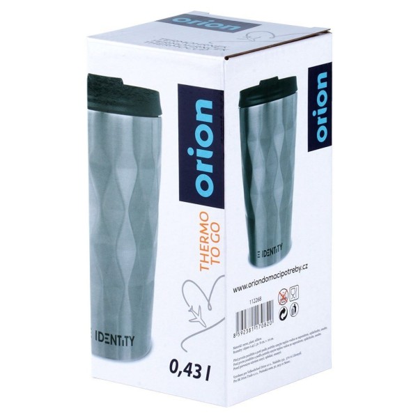 Kubek termiczny ORION 112268 — stalowy 430 ml do kawy i herbaty, do samochodu, srebrny