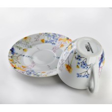 Filiżanki JOY Komplet 6 sztuk ze spodkiem 250 ml do kawy i herbaty