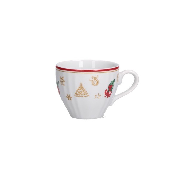 Filiżanka do kawy La Porcellana Bianca Christmas Edition 100 ml ze spodkiem