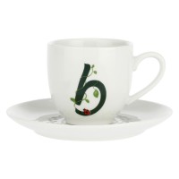 Filiżanka do kawy La Porcellana Bianca Solotua 90 ml ze spodkiem wzór B