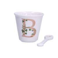 Filiżanka do kawy La Porcellana Bianca Unico 75 ml z łyżeczką Wzór B