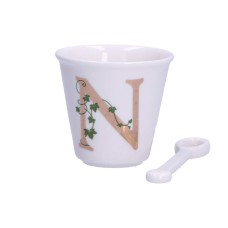 Filiżanka LA Porcellana Bianca Unico 75 ml z łyżeczką Wzór N do espresso