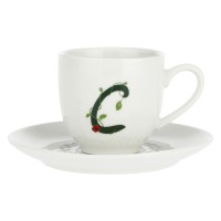 Filiżanka do espresso La Porcellana Bianca Solotua 90 ml wzór C ze spodkiem