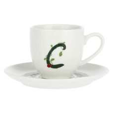 Filiżanka do espresso La Porcellana Bianca Solotua 90 ml wzór C ze spodkiem