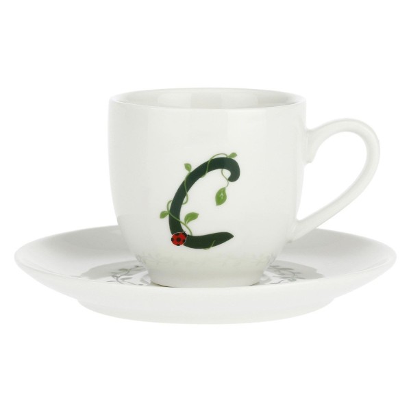 Filiżanka do espresso La Porcellana Bianca Solotua 90 ml wzór C ze spodkiem