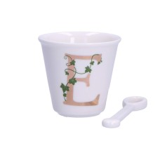 Filiżanka La Porcellana Bianca Unico 75 ml z łyżeczką, wzór E do serwowania espresso