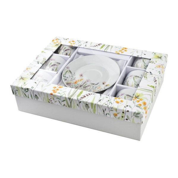 Filiżanki do kawy, JOY, komplet 6 szt. z spodkami 250 ml