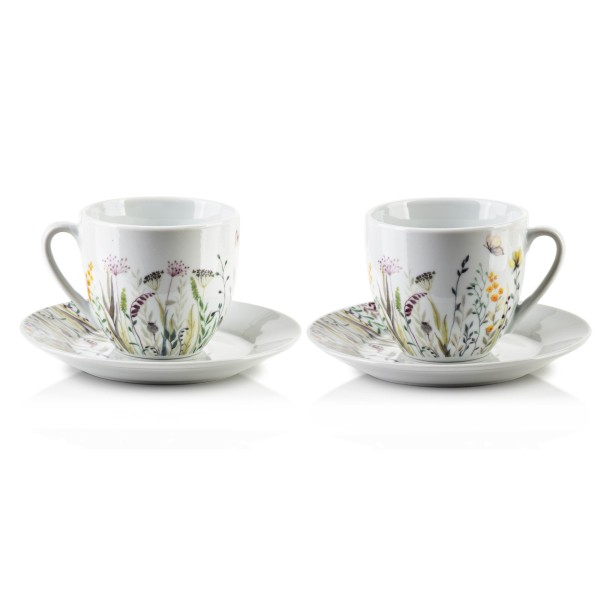 Filiżanki do kawy, JOY, komplet 6 szt. z spodkami 250 ml