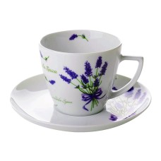 Filiżanka LAWENDA Beata/Dorota 350 ml ze spodkiem 17,5 cm do serwowania napojów