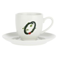 Filiżanka do kawy La Porcellana Bianca Solotua 90 ml ze spodkiem, wzór O