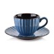 Filiżanka EVIE BLUE 220 ml ze spodkiem do kawy i herbaty