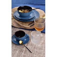 Filiżanka EVIE BLUE 220 ml ze spodkiem do kawy i herbaty
