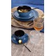 Filiżanka EVIE BLUE 220 ml ze spodkiem do kawy i herbaty
