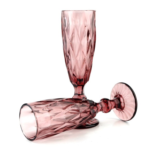 Kieliszki do szampana Elise Pink komplet 6 sztuk