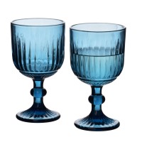Kieliszki ELISE BLUE Komplet 4 sztuk 9x16,4 cm do serwowania napojów