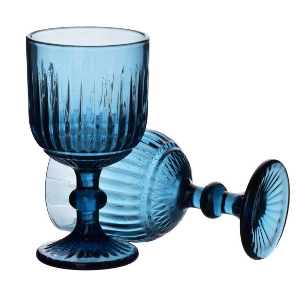 Kieliszki ELISE BLUE Komplet 4 sztuk 9x16,4 cm do serwowania napojów