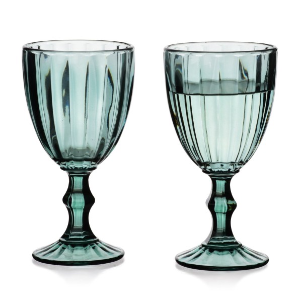 Келихи Elise Stripes комплект 4 шт. 320 мл для святкових та повсякденних заходів зелені