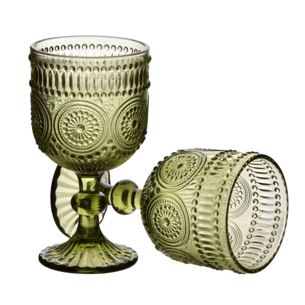 Komplet Kieliszków Elise Green 330 ml zestaw 4 sztuk do serwowania napojów