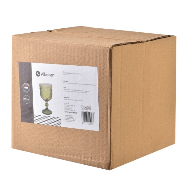 Komplet Kieliszków Elise Green 330 ml zestaw 4 sztuk do serwowania napojów