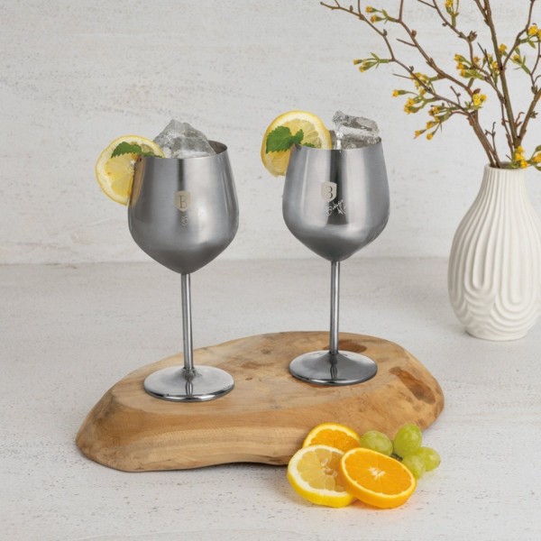 Kieliszki do wina, Berlinger Haus BH-8661 Matte Black Collection — komplet ozdobny