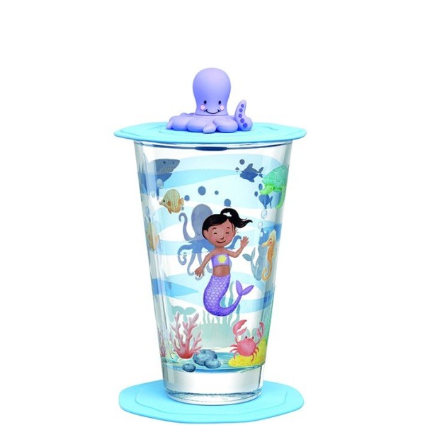 Szklanka Leonardo Bambini Avventura 300 ml z pokrywą i spodkiem do napojów