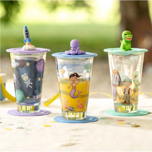 Szklanka Leonardo Bambini Avventura 300 ml z pokrywą i spodkiem do napojów