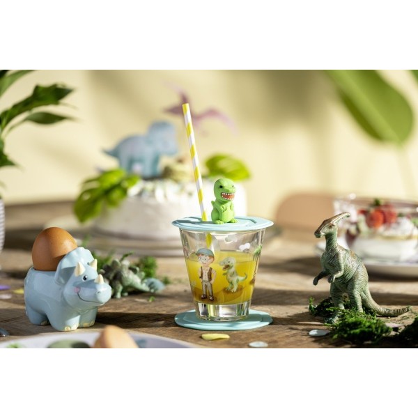 Szklanka Leonardo Bambini Avventura 215ml z pokrywą i spodkiem dziecięca dinozaur
