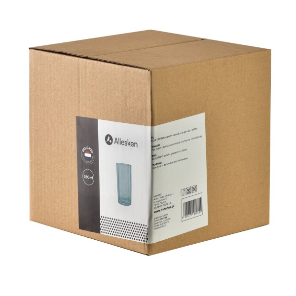 Набір склянок Elise Stripes 4 шт, 360 мл – для сервування напоїв дома