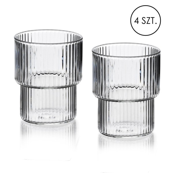 Komplet szklanek ELLA STRIPES 4x320 ml ze szkła borokrzemowego do napojów