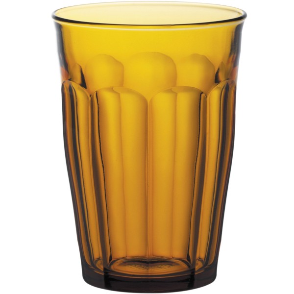 Szklanki wysokie Duralex Picardie Amber 360 ml pomarańczowe zestaw 6 sztuk do serwowania napojów