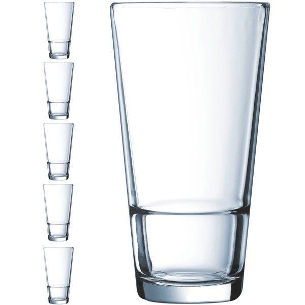 Szklanki wysokie Arcoroc Stack Up 470 ml zestaw 6 sztuk do serwowania napojów